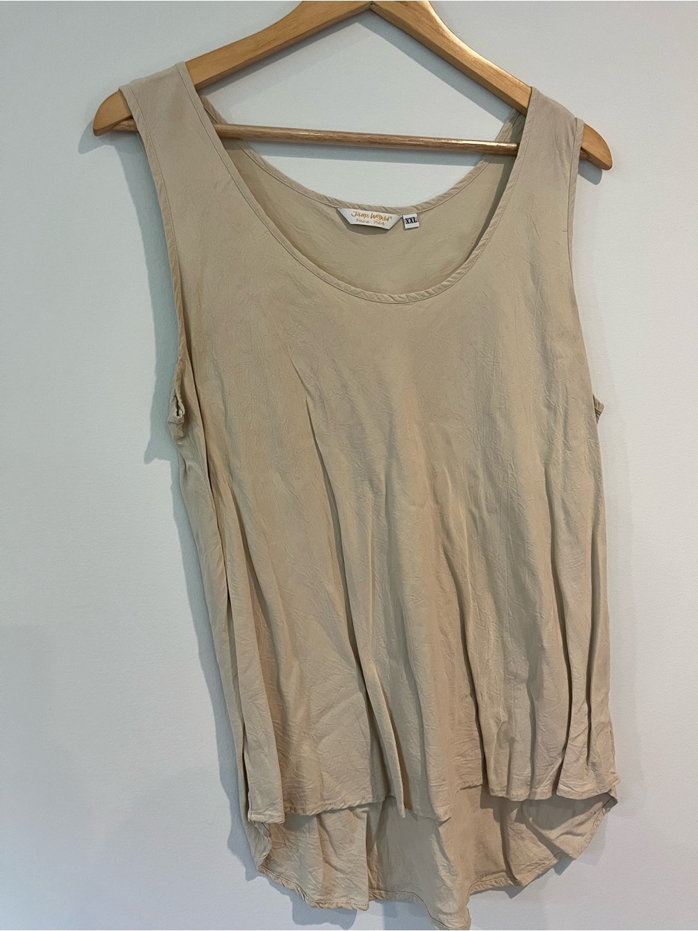 Jams World Sleeveless Rayon Tank Top — Creamy Beige